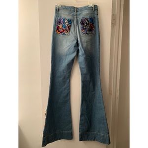 alice and olivia butterfly jeans